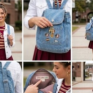 FSU Florida State Seminoles Denim Mini Backpack Purse Sara Lynn Toss NCAA